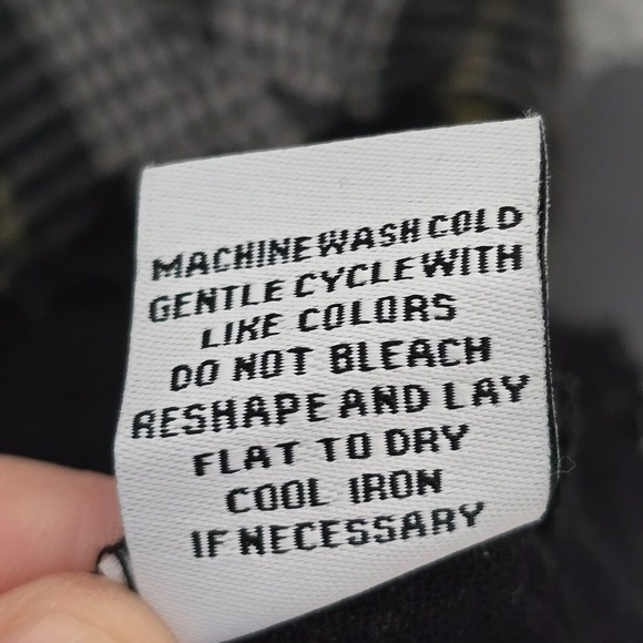 Habitat Womens Top Small Black Gray Plaid Gauzy Button Front Long Sleeve NWT - Picture 8 of 13